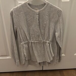 J. Crew Light Gray Peplum Blouse